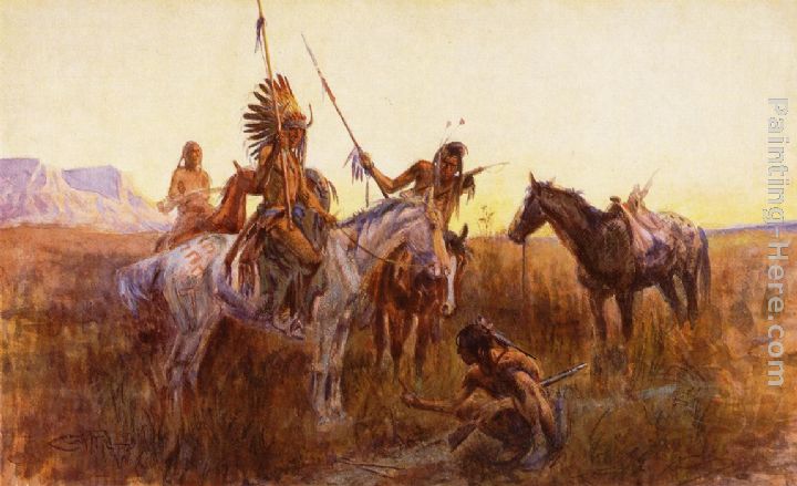 The Lost Trail painting - Charles Marion Russell The Lost Trail art painting